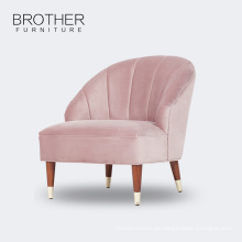 Estilo americano moderno tecido rosa alto-back cadeira de sofá único
